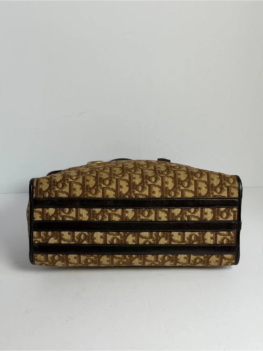 Vintage Christian Dior Iconic Trotter Brown Boston Bag